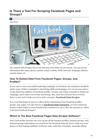 How To Scrape Data From Facebook Pages, Groups, and, Profiles?