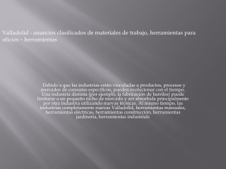 Valladolid - anuncios clasificados de materiales de trabajo, herramientas para o