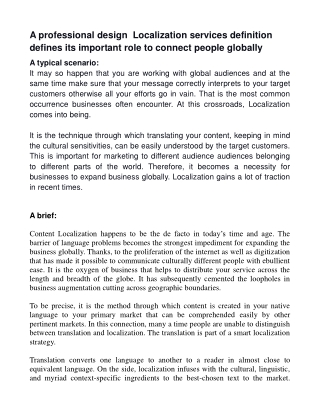 Localization services definition