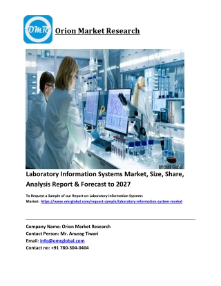 Laboratory Information Systems Market Trends, Size, Competitive Analysis and For