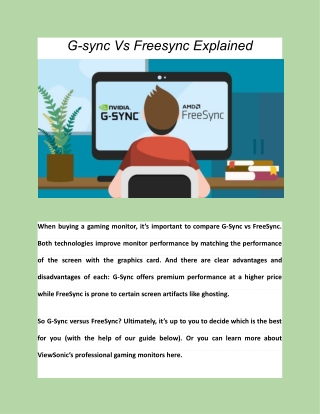 G-sync Vs Freesync Explained