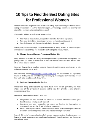 10 Tips to Find the Best Dating Sites for Professional Women
