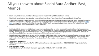All you know to about Siddhi Aura Andheri