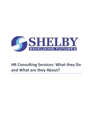 HR Consulting Services: What they Do and What are they About?