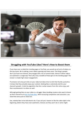 Struggling with YouTube Likes? Here’s How to Boost them