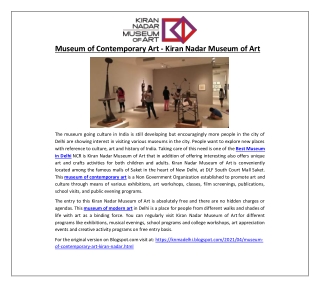 Museum of Contemporary Art - Kiran Nadar Museum of Art