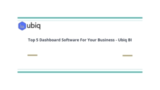 Top 5 Dashboard Software For Your Business - Ubiq BI