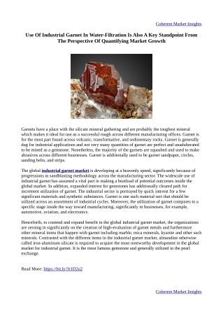 Industrial Garnet Market Report, Size, Share, Growth, Trends and Forecast