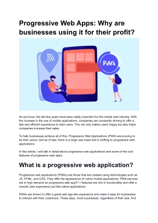 Progressive Web Apps: Why are businesses using it for their profit?