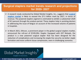 Surgical staplers market report for 2027 – Companies, applications, products and