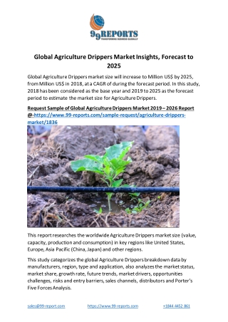 Global Agriculture Drippers Market Insights, Forecast to 2025