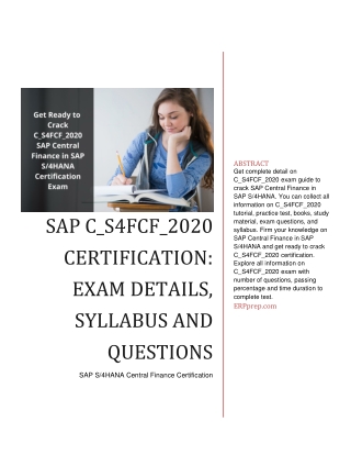 SAP C_S4FCF_2020 Certification: Exam Details, Syllabus and Questions