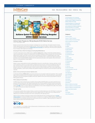 MVNO Mobile Services | IoT Services Provider - (v)Wecare