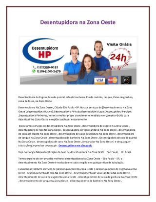 Desentupidora em são paulo - Desentupidorahp.com.br