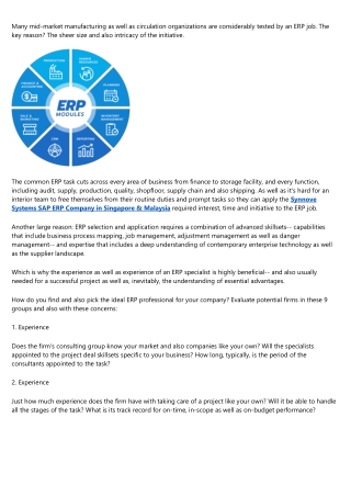 Finding the Right ERP Consultant