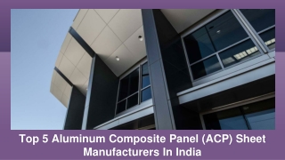 Top 5 ACP Sheet Manufacturers In India