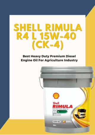 Shell Rimula R4 L 15W-40 (CK-4) - Best Heavy Duty Premium Diesel Engine Oil For