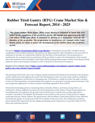 Rubber Tired Gantry (RTG) Crane Market Size & Forecast Report, 2014 - 2025