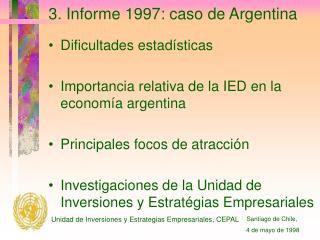 3. Informe 1997: caso de Argentina