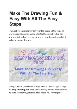 Make The Drawing Fun & Easy With All The Easy Steps
