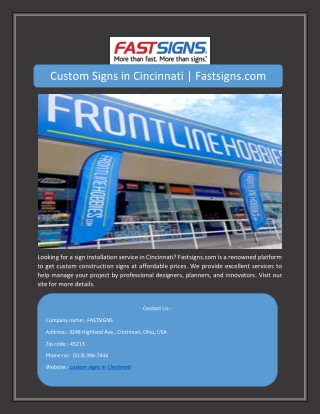 Custom Signs in Cincinnati | Fastsigns.com