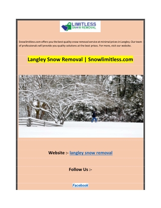 Langley Snow Removal  Snowlimitless