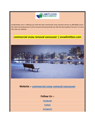 commercial snow removal vancouver  snowlimitless