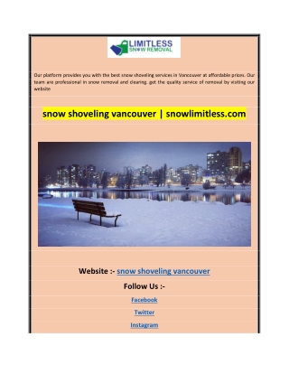 snow shoveling vancouver  snowlimitless