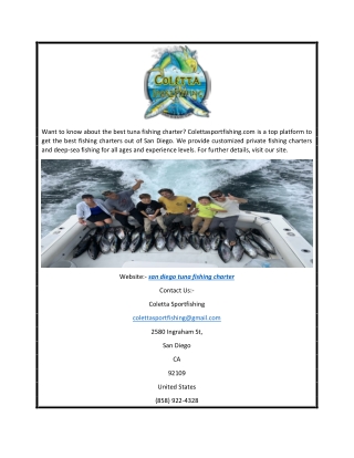 San Diego Tuna Fishing Charter | Colettasportfishing.com 