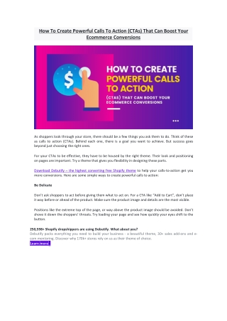 How To Create Powerful Calls To Action (CTAs) That Can Boost Your Ecommerce Conversions