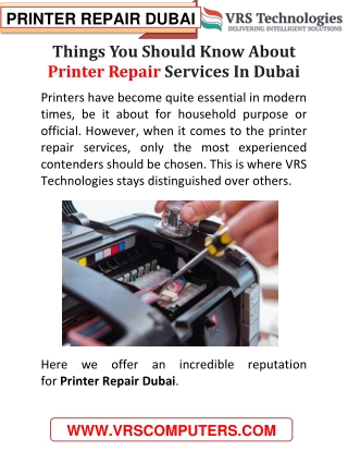 Things You Should Know About Printer Repair Services In Dubai