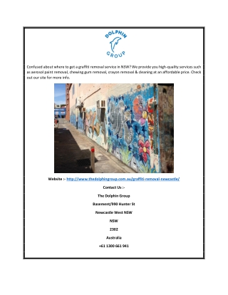Graffiti Removal Company in Newcastle | Thedolphingroup.com.au