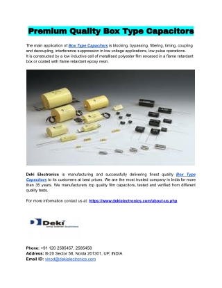 Premium Quality Box Type Capacitors