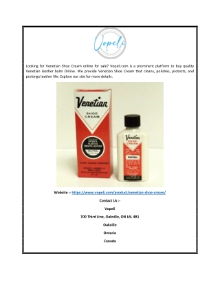 Venetian Shoe Cream Supplier Online | Vopeli.com