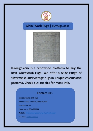 White Wash Rugs | Iluvrugs.com