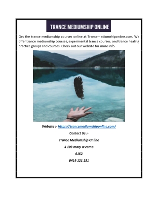 Trance Mediumship Courses Online | Trancemediumshiponline.com