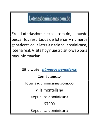 numeros ganadores | Loteriasdominicanas.com.do