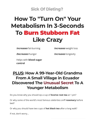 Increase Metabolism Burn Stubborn Fat CarboFix