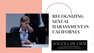 Recognizing Sexual Harassment in California