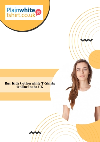 Buy Kids Cotton white T-Shirts Online in the UK