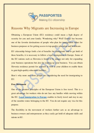 Reasons Why Migrants are Increasing in Europe