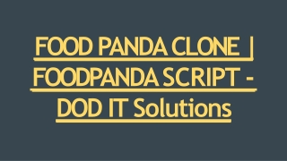 Food Panda Clone Script - DOD IT Solutions