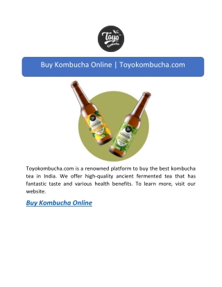 Buy Kombucha Online | Toyokombucha.com