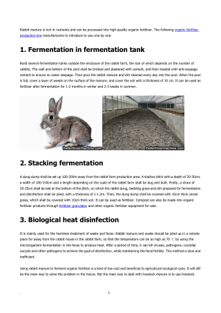 What are the fermentation methods of rabbit manure