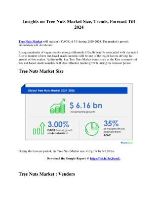 Insights on Tree Nuts Market Size, Trends, Forecast Till 2024