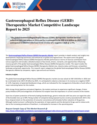 Gastroesophageal Reflux Disease (GERD) Therapeutics Market Leading Players Updates By 2025