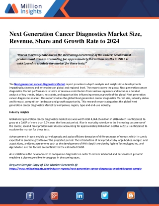 Next Generation Cancer Diagnostics Market Potential Effect on Upcoming Future Growth By 2024