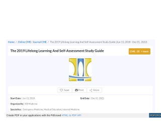 The 2019 Lifelong Learning And Self-Assessment Study Guide