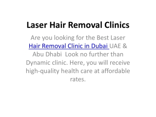 Laser Hair Removal Clinics in dubai
