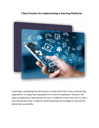 7 Best Practice for implementing e-learning Platforms